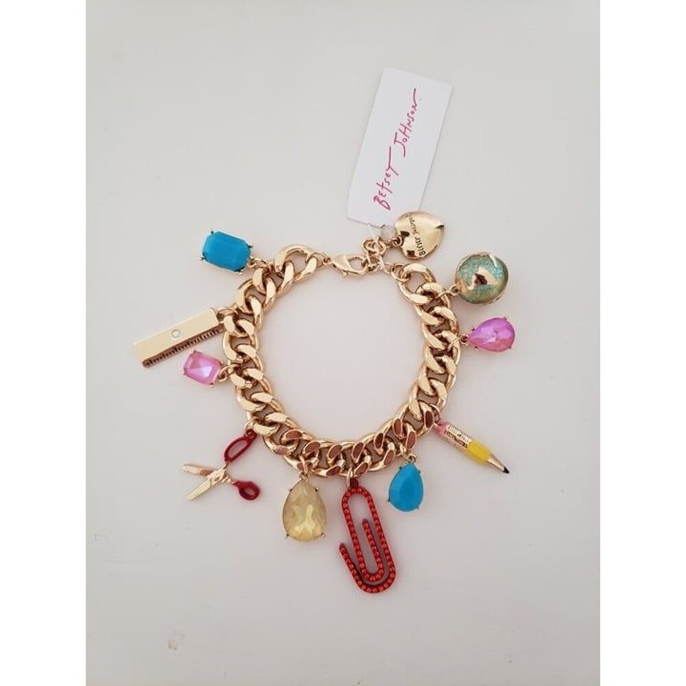 Betsey Johnson Back To School Charm Statement Bracelet